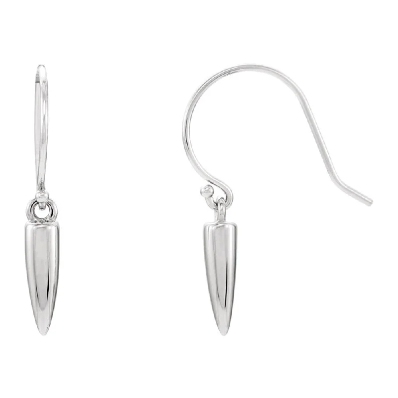 Women's earrings small-drop-14k White Gold 3 x 13mm (1/8 x 1/2 Inch) Geometric Dangle Earrings