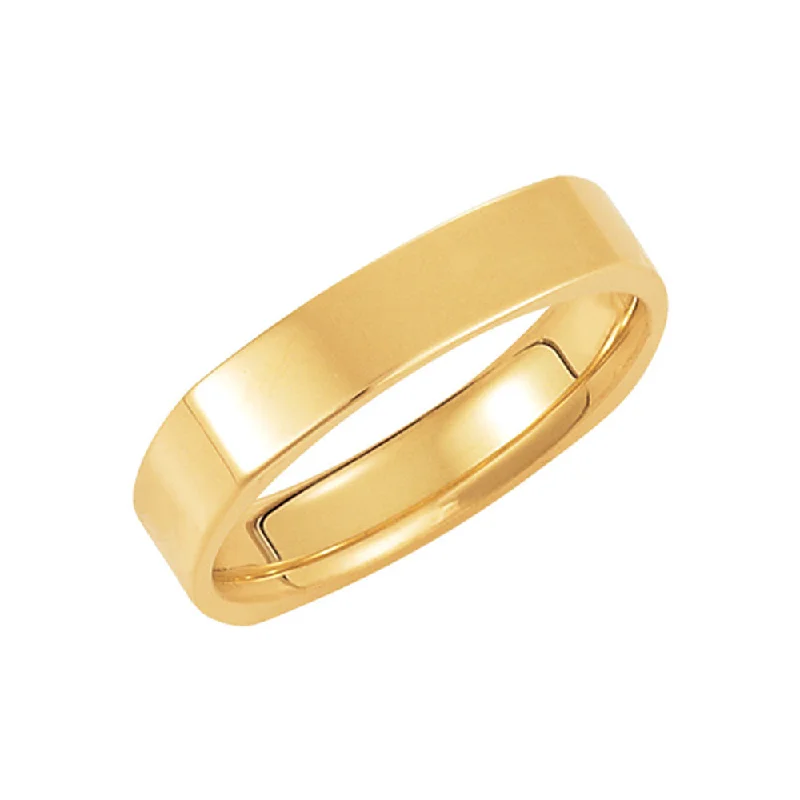 Women's rings bold-silver-2.5mm Square Comfort Fit Polished Band in 14k Yellow Gold