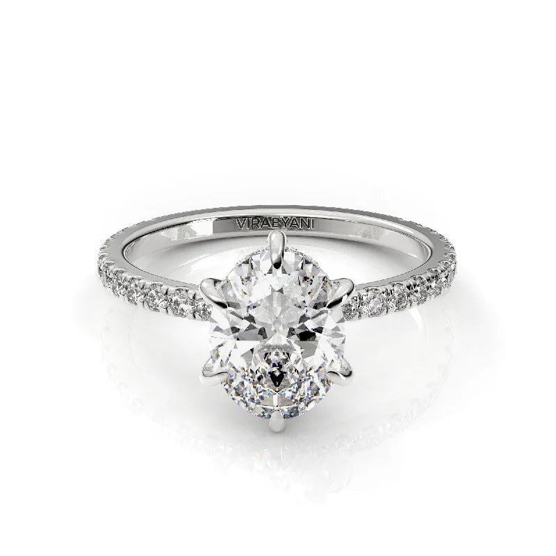 Women's engagement rings luminous-gem-Alessandra Oval Diamond Engagement Ring