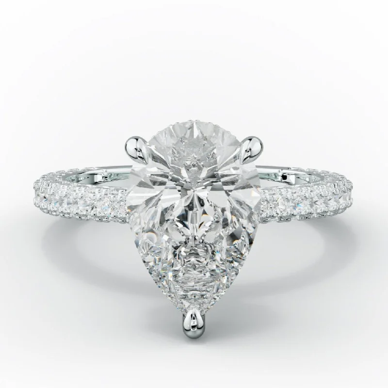 Women's engagement rings exotic-cut-Sofia Pear Shape Diamond Engagement Ring