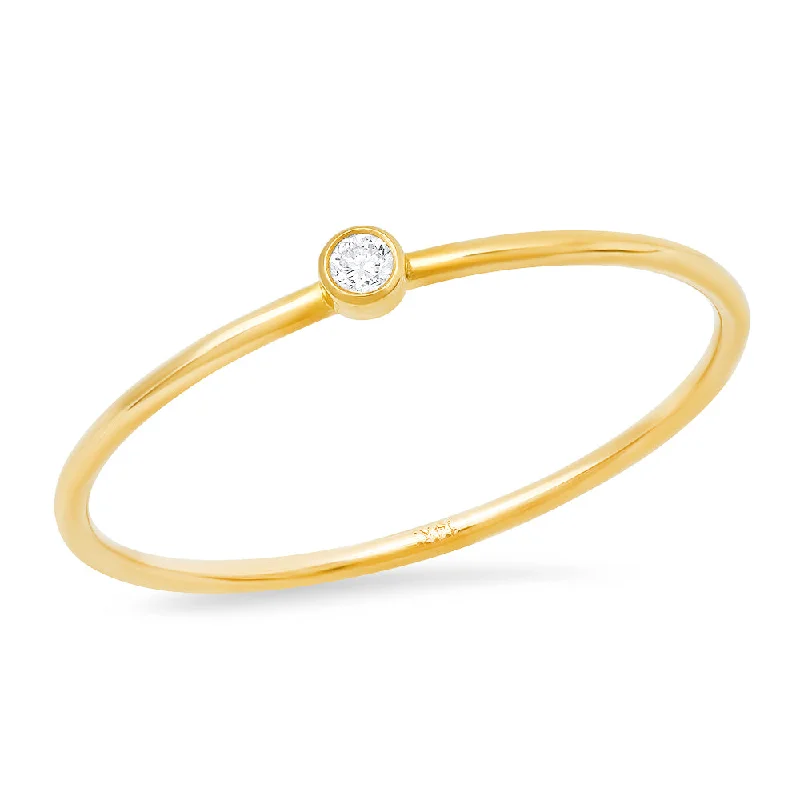 Women's rings ornate-Diamond thin stacking ring