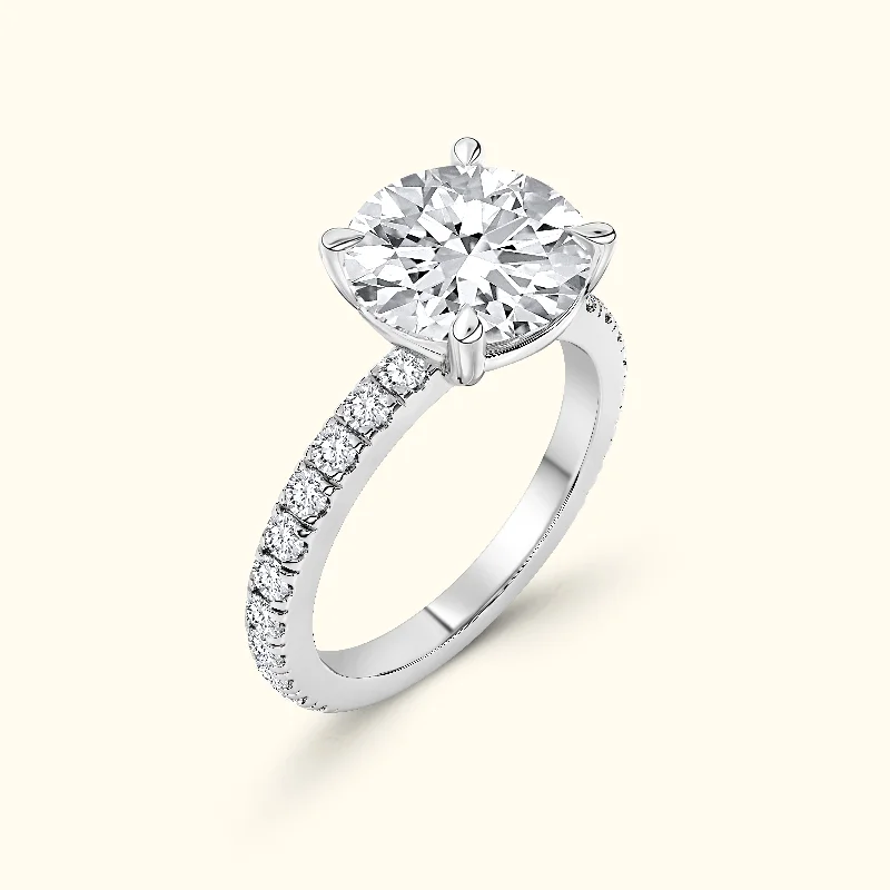 Women's engagement rings luminous-gem-Alana' Engagement Ring with French Pavé Setting