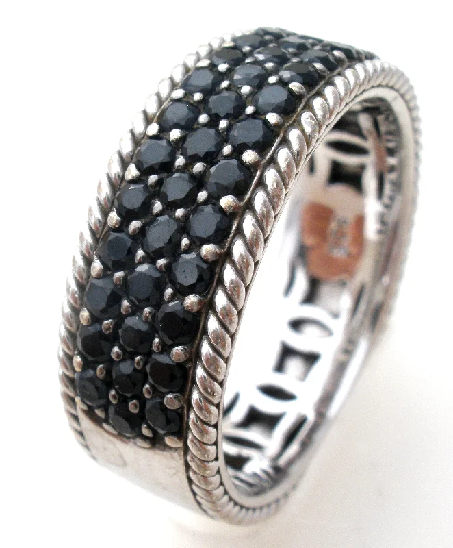 Women's rings coral-stone-EFFY Black Diamond Ring Size 10.5 Sterling Silver