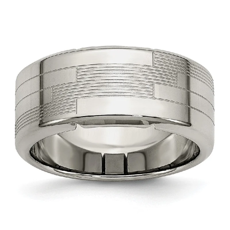 Women's rings subtle-luxe-8mm Stainless Steel Textured Comfort Fit Band