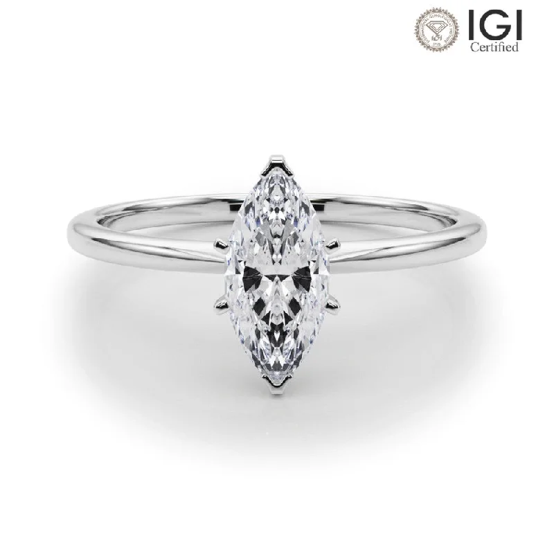 Women's engagement rings twinkling-stone-Angelica Marquise Lab Grown Diamond Solitaire Engagement Ring IGI Certified