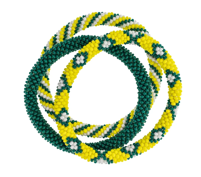 Unisex bracelets muted-shine-Game Day Roll-On® Bracelets <br> Yellow and Green