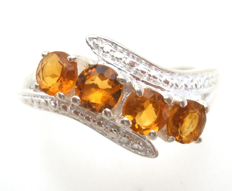 Women's rings subtle-luxe-Citrine Sterling Silver Ring Size 8 Chuck Clemency