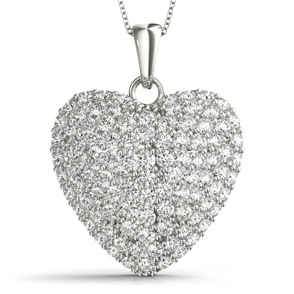 Women's necklaces ethereal-chain-14K Gold Heart Pave Cluster Diamond Necklace / Pendant