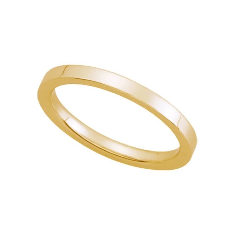 Women's rings nature-gold-2mm Flat Comfort Fit Wedding Band in 10k Yellow Gold