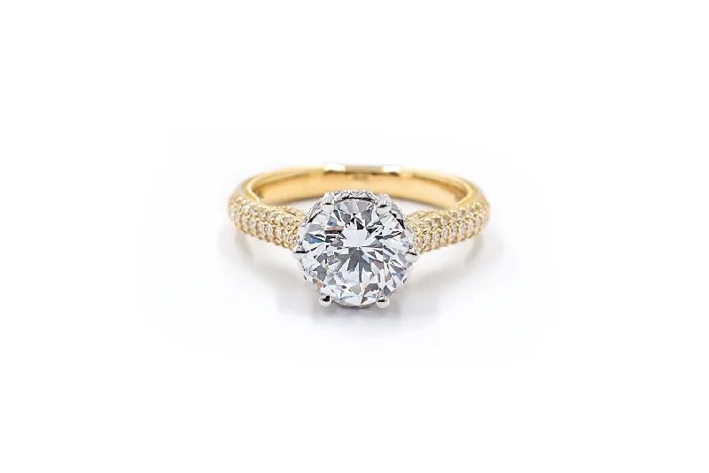 Women's engagement rings luminous-stone-Verragio Diamond Engagement Ring Micro-Pave Lab Center