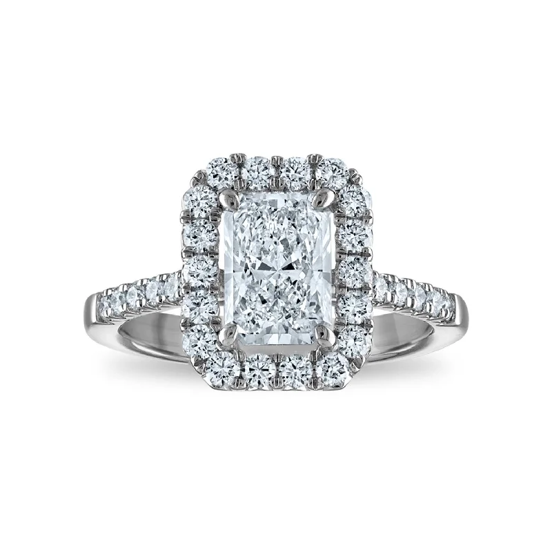 Women's engagement rings luminous-shine-Signature EcoLove Diamond Dreams 1-7/8 CTW Diamond Halo Engagement Ring in 14KT White Gold