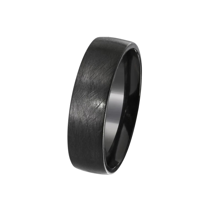 Women's rings angular-twist-Men's Sterling Silver 925 Black Rhodium Plated Matte Finish Band 6.5mm