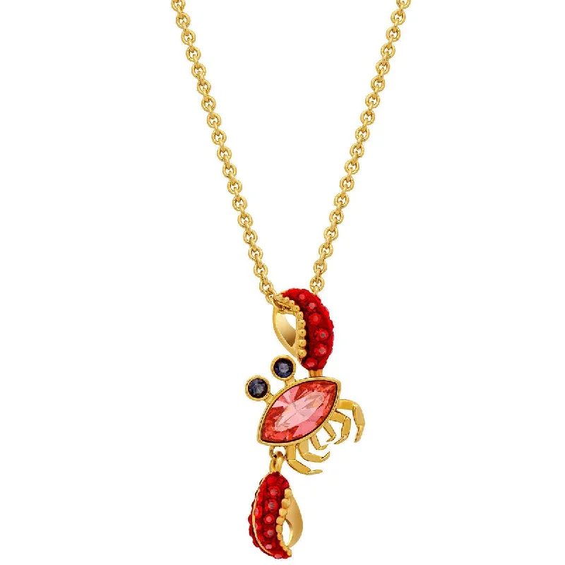 Women's necklaces delicate-stone-Swarovski Women's Necklace - Ocean Two Tone Crab Shape Pendant | 5492259