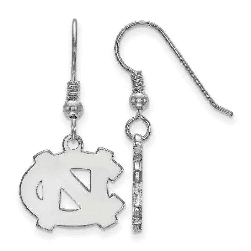 Women's earrings sleek-bar-Sterling Silver U of North Carolina Small 'NC' Dangle Earrings