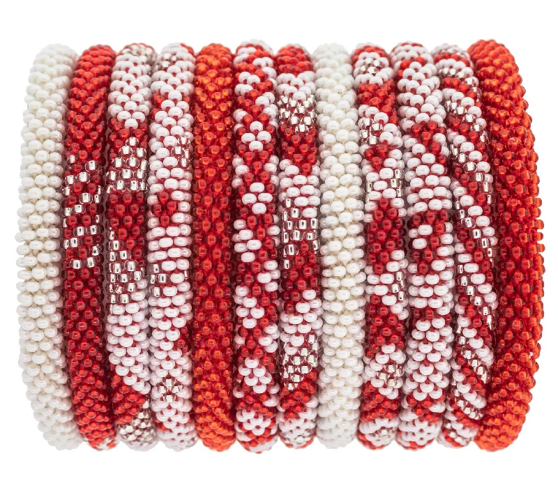 Unisex bracelets urban-chic-Game Day Roll-On® Bracelets <br> Red & White