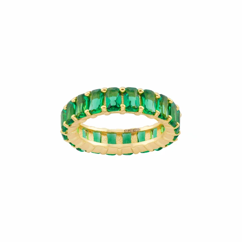 Women's rings bold-carve-Emerald Coco Ring