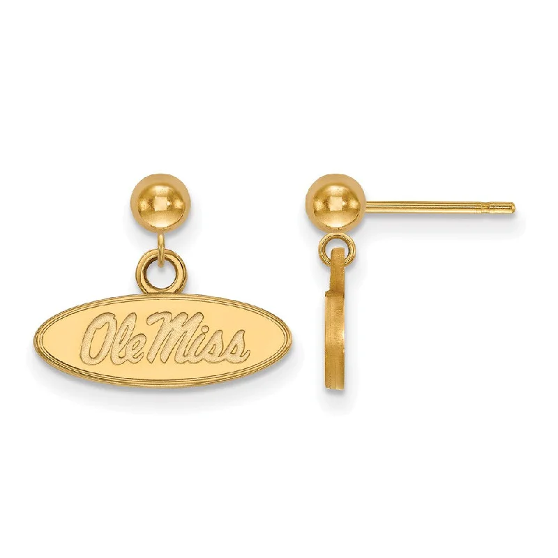 Women's earrings dainty-pearl-14k Yellow Gold University of Mississippi Ball Dangle Earrings