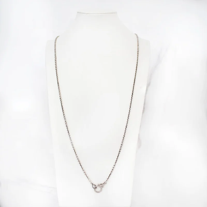 Women's necklaces rose-petal-Long Cable Chain Necklace with Diamond Claw Clasp NB000216