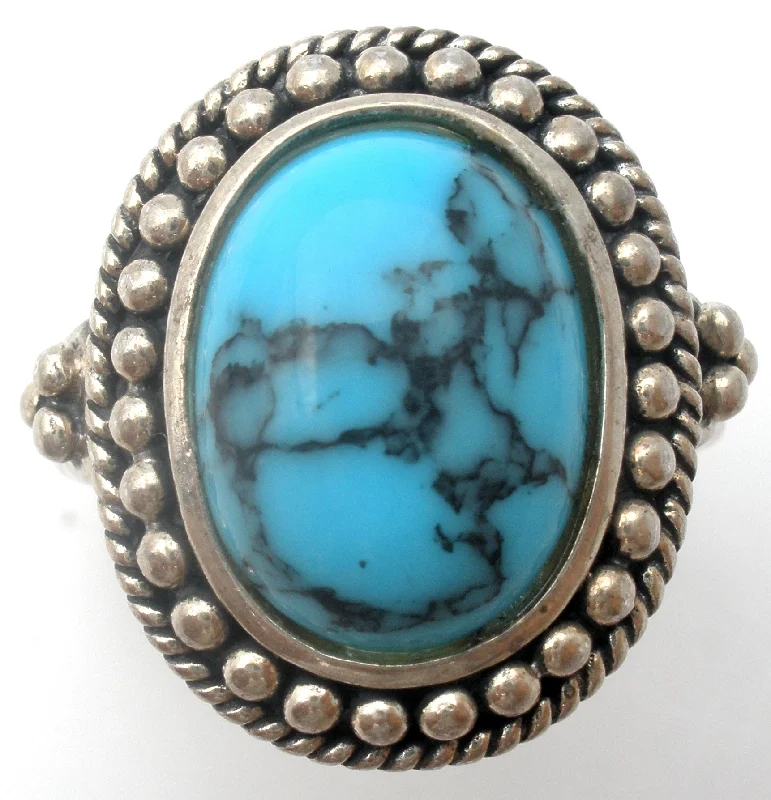 Women's rings heartfelt-gem-Turquoise Ring Sterling Silver Size 8.5