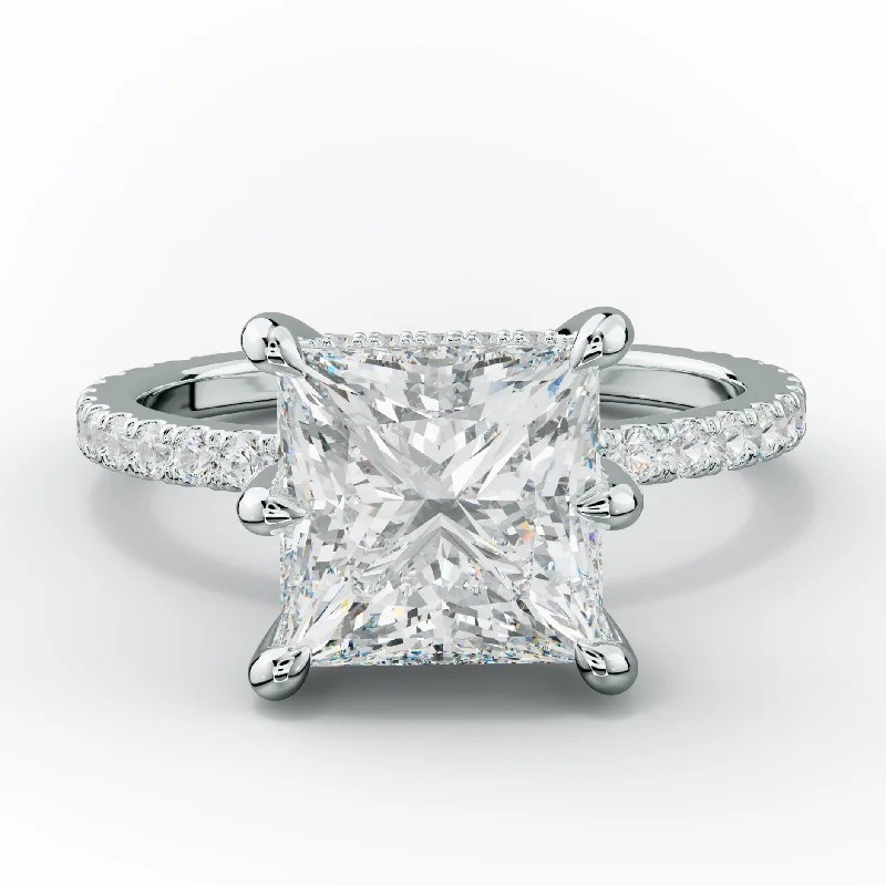 Women's engagement rings forever-radiance-Six Prong Princess Cut Diamond Engagement Ring