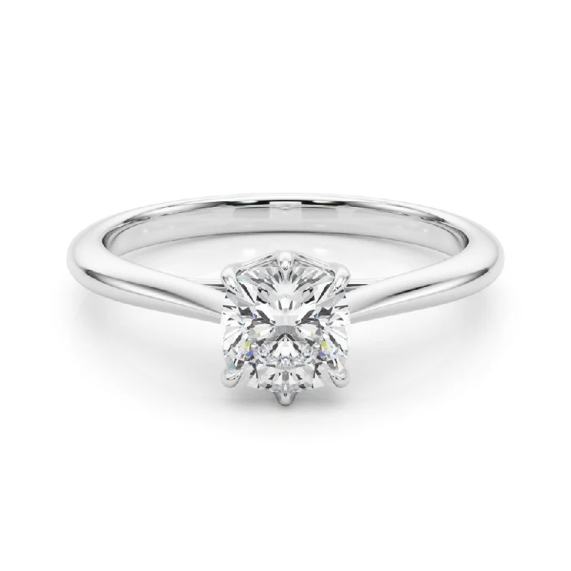 Women's engagement rings elegant-platinum-Grace Cushion Diamond Solitaire Engagement Ring