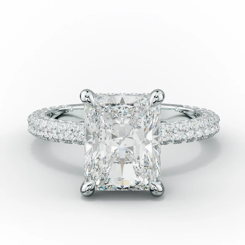 Women's engagement rings sculpted-chic-Aurora Radiant Diamond Engagement Ring