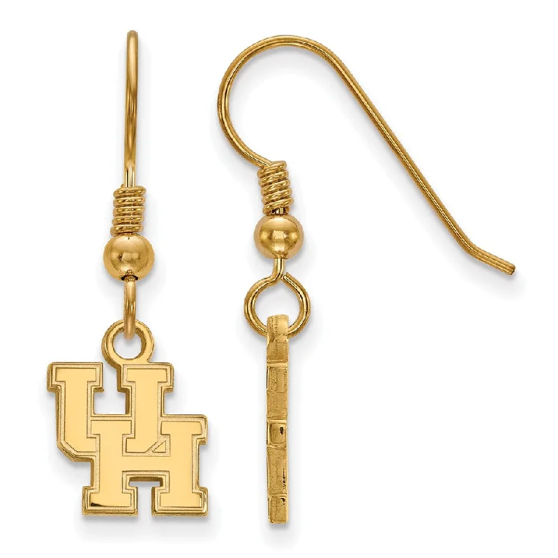 Women's earrings sleek-stud-14k Gold Plated Silver University of Houston XS (Tiny) Dangle Earrings