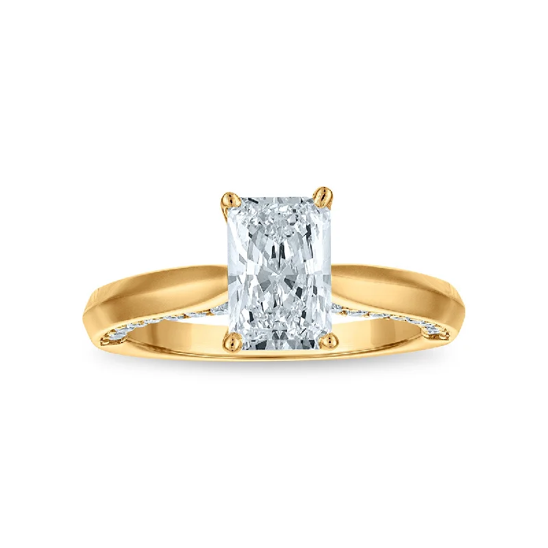 Women's engagement rings sculpted-twist-Signature EcoLove 2 CTW Lab Grown Diamond Solitaire Engagement Ring in 14KT Gold