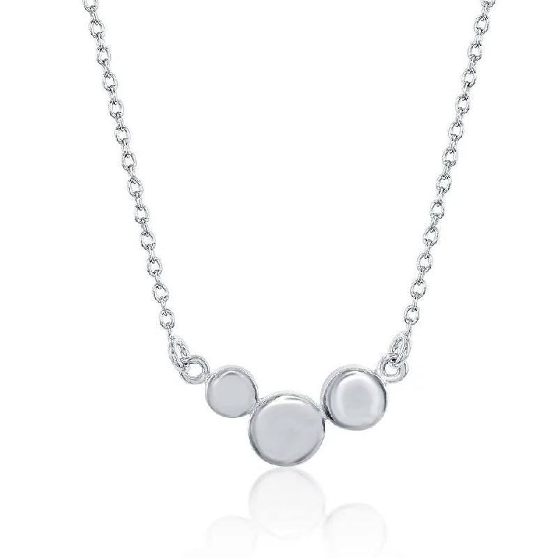 Women's necklaces festive-gem-Sterling Silver Small Triple Circle Necklace