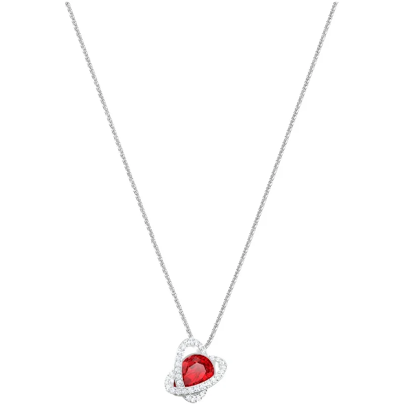 Women's necklaces whimsical-stone-Swarovski Women's Pendant Necklace - Outstanding Red and Clear Crystals | 5455036