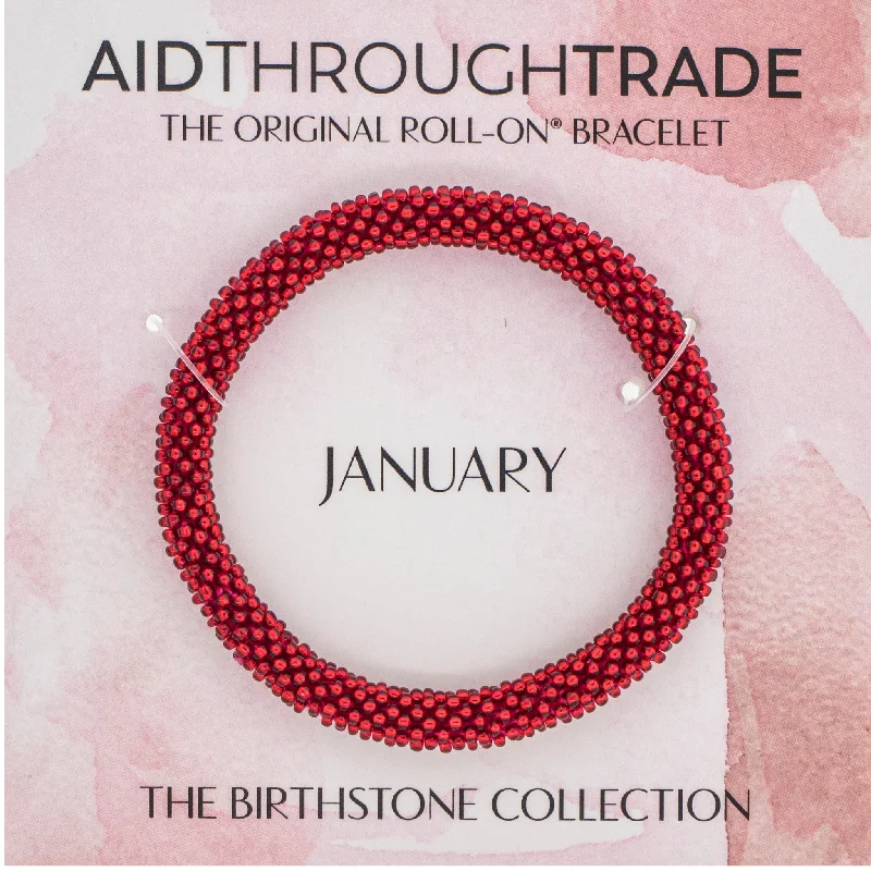 Unisex bracelets uncommon-bead-<br> Birthstone Roll-On® Bracelets <br> January