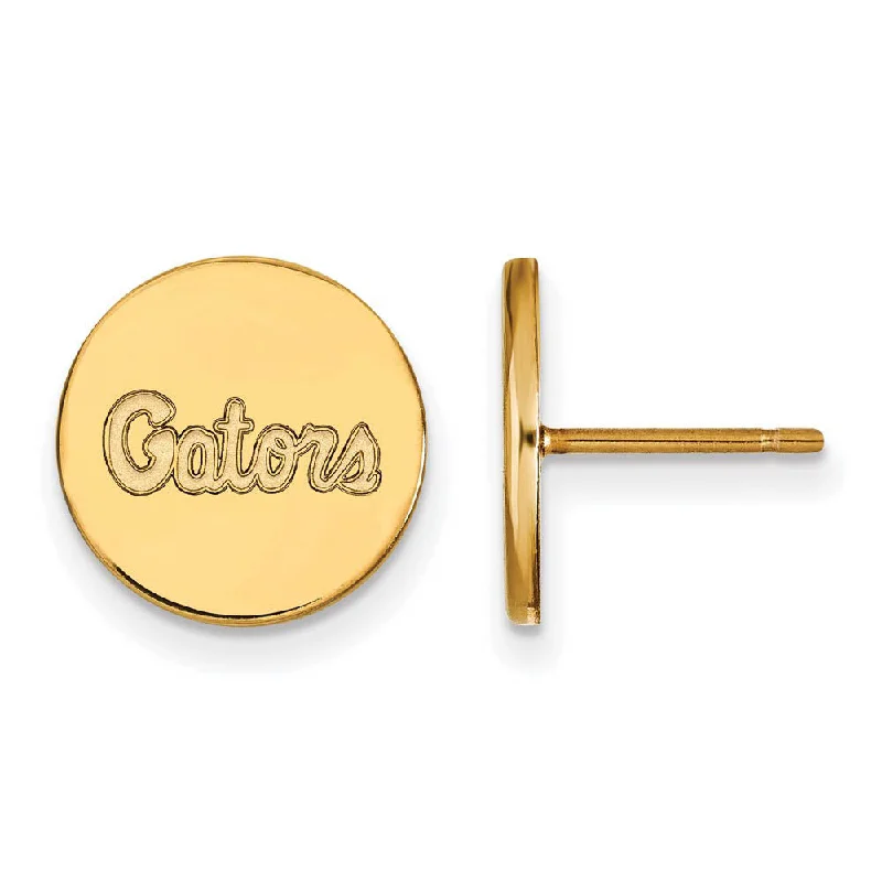 Women's earrings fine-hoop-14k Gold Plated Silver University of Florida Small Disc Earrings