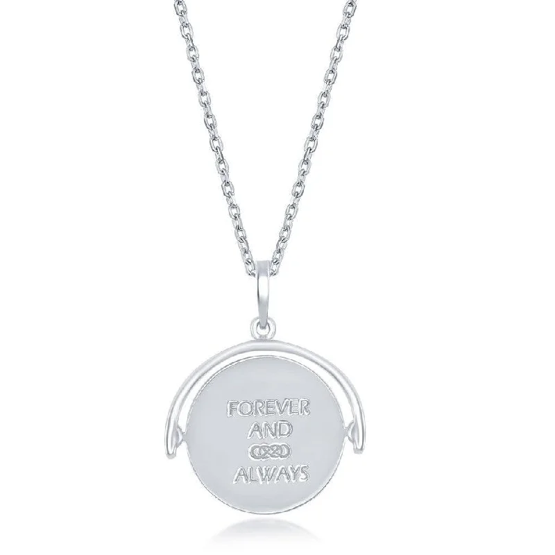 Women's necklaces elegant-token-Sterling Silver Spinning Disc Necklace