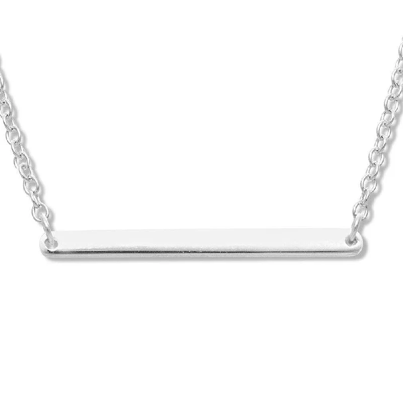 Women's necklaces ornate-shine-Sterling Silver Small Bar Design Necklace