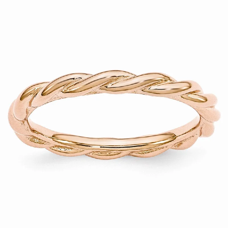 Women's rings quirky-chic-2.25mm Pink Tone Sterling Silver Stackable Expressions Twist Band