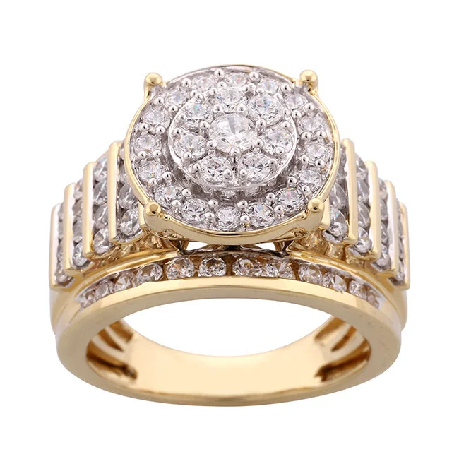 Women's engagement rings vivid-accent-Red Hot Deal  2 CTW Diamond Engagement Ring in 10KT Yellow Gold