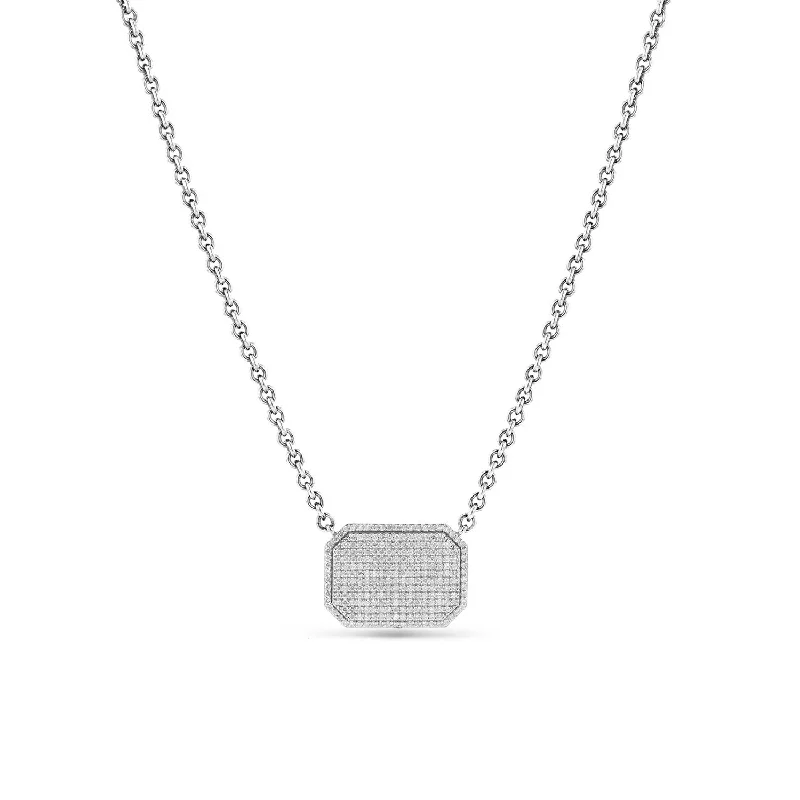 Women's necklaces delicate-gemstone-Diamond Shield Necklace  N0002659