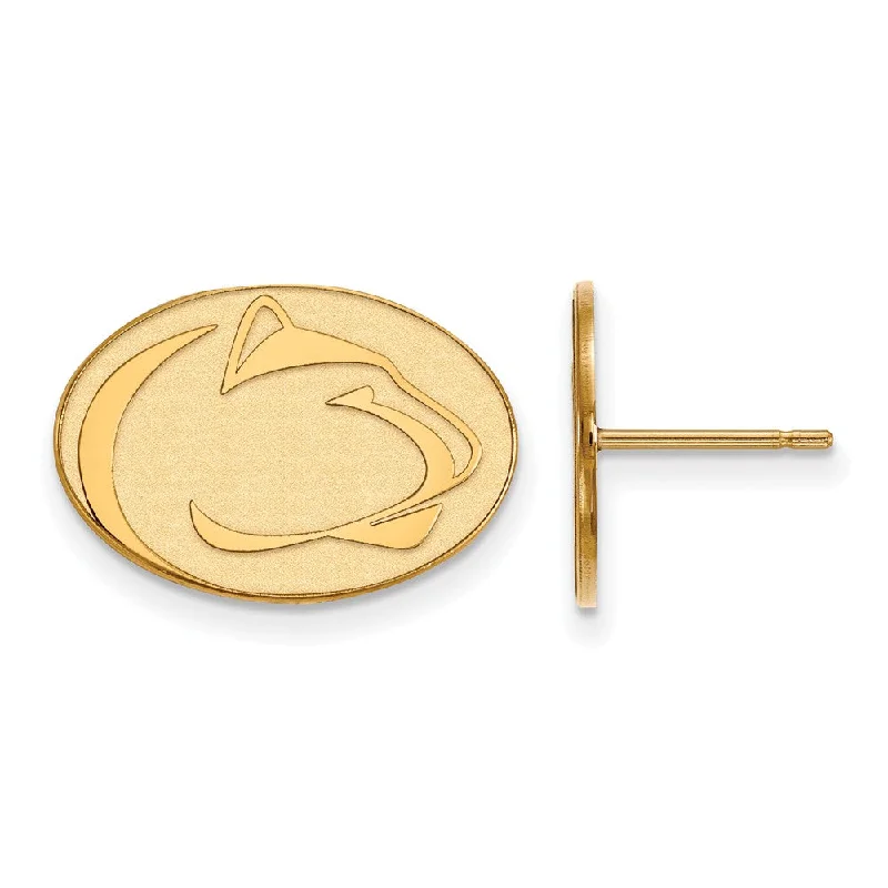 Women's earrings minimal-gold-14k Gold Plated Silver Penn State University Small Post Earrings