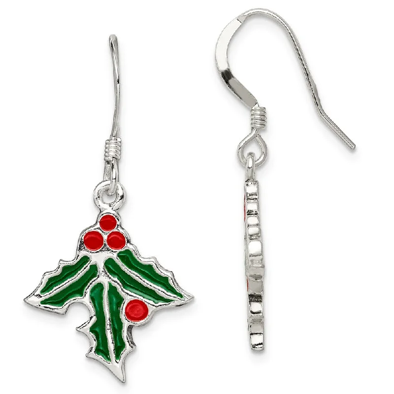 Women's earrings subtle-hoop-Sterling Silver Holly Earrings