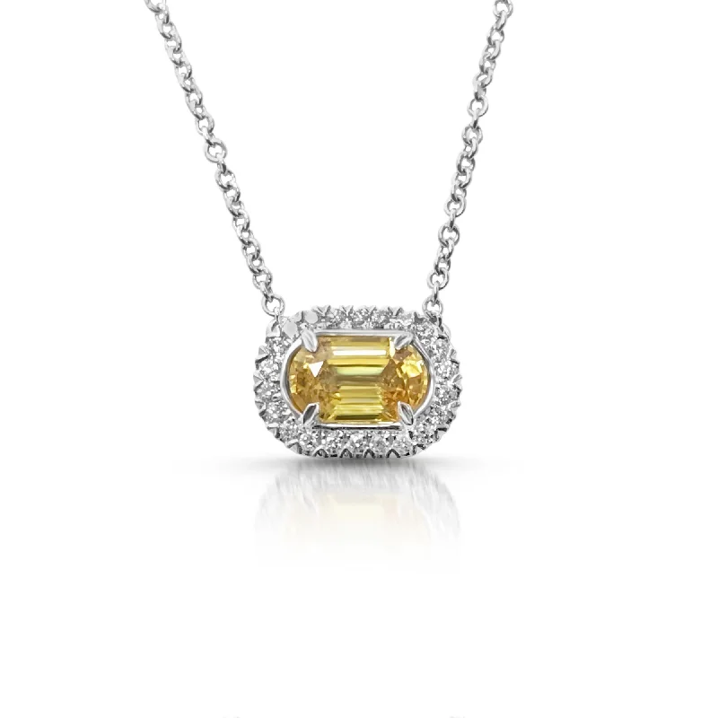 Women's necklaces radiant-carve-SAPPHIRE & DIAMOND NECKLACE