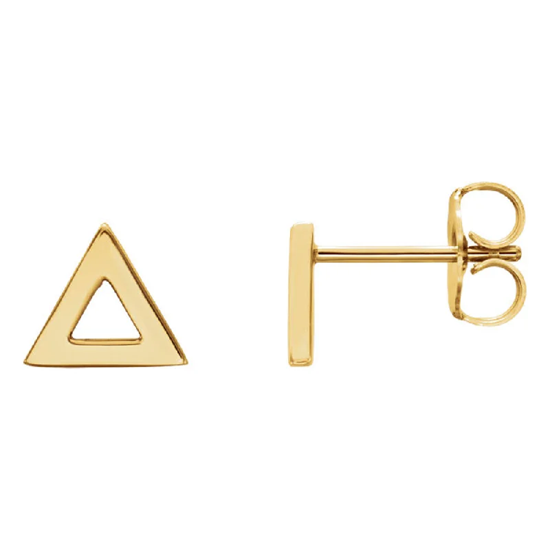 Women's earrings fine-hoop-7mm (1/4 Inch) Polished 14k Yellow Gold Tiny Triangle Post Earrings