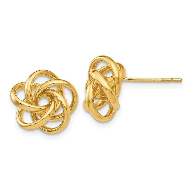 Women's earrings polished-gold-12mm Polished Love Knot Post Earrings in 14k Yellow Gold