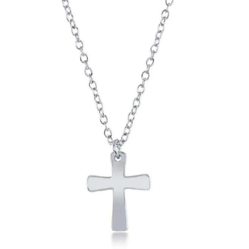 Women's necklaces botanical-Sterling Silver Cross Design Necklace