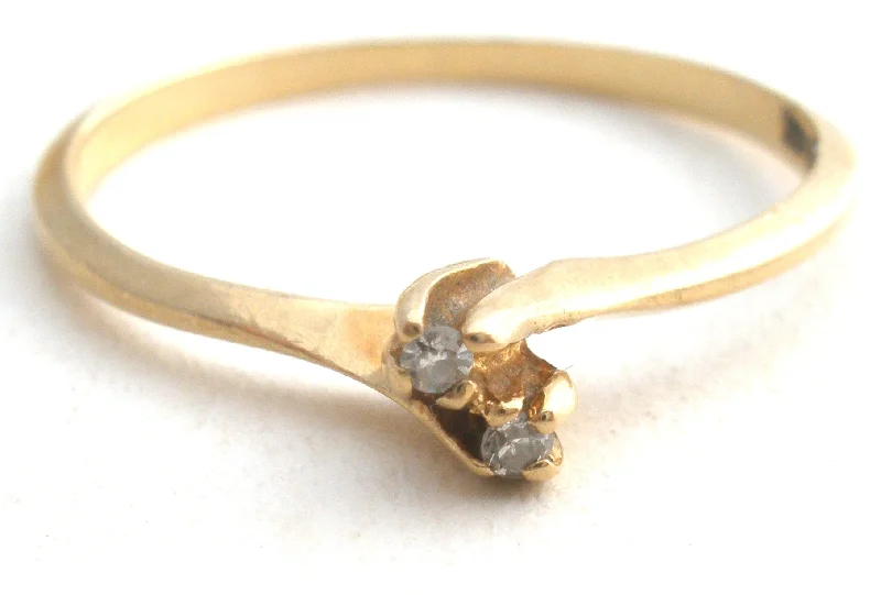 Women's rings radiant-crystal-10K Gold Diamond Ring Size 6 Vintage