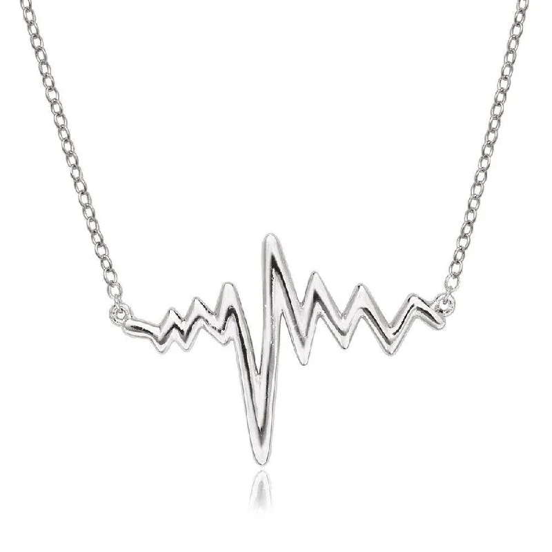 Women's necklaces Victorian-charm-Sterling Silver Heartbeat Necklace