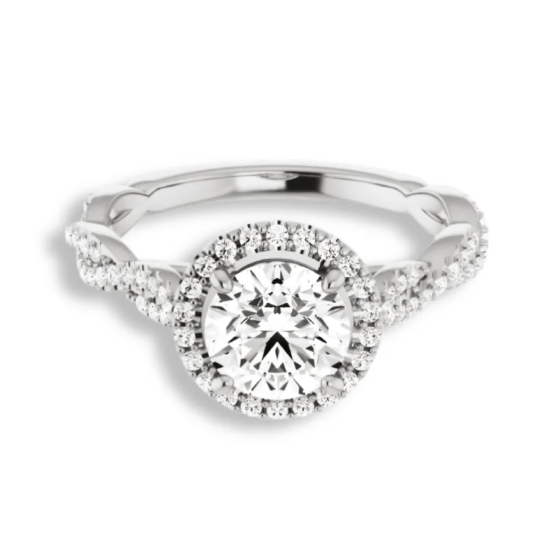 Women's engagement rings forever-radiance-Round Diamond Halo Engagement Ring