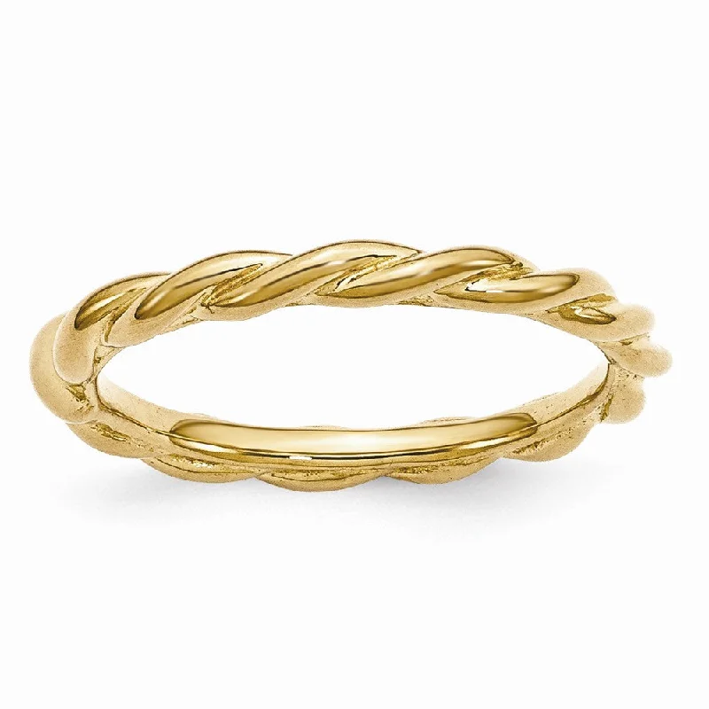 Women's rings casual-luxe-2.25mm Gold Tone Sterling Silver Stackable Expressions Twist Band