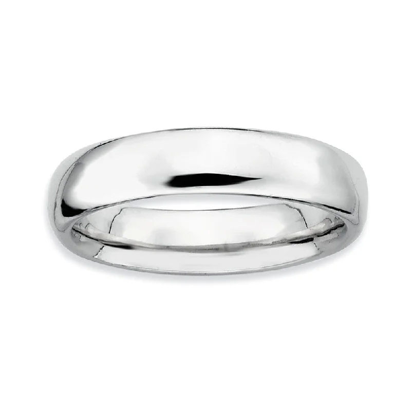 Women's rings lasting-chic-Sterling Silver Stackable Polished 4.5mm Band