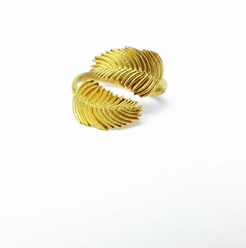 Women's rings heartfelt-gem-Palm Frond Bypass Ring [BACK IN STOCK 8/1]