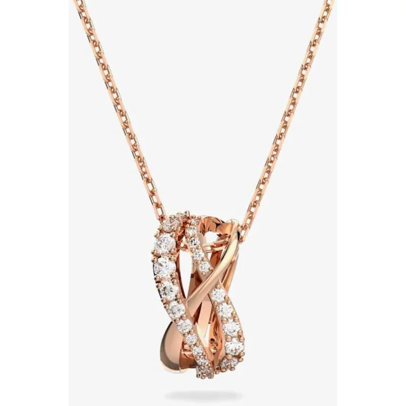 Women's necklaces soft-radiance-Swarovski Women's Pendant Necklace - Twist Rose Gold Tone Plated Crystal | 5620549